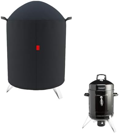 Outdoor Grill Cover Fits Cuisinart 16" Vertical Charcoal Smoker COS-116, Cover Geny Waterproof 600D Heavy Duty Round Smoker Grill Covers, 22" D x 27" H. by CoverGeny