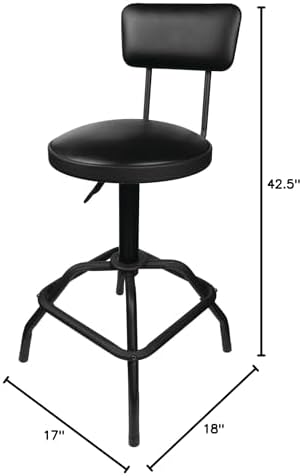 Performance Tool W85016 Pneumatic Shop Stool with Removable Backrest - Image 3