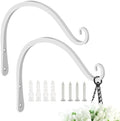FEED GARDEN Heavy Duty Plant Hooks - 2 Pack 8 Inch Wall Mounted Hanging Brackets, 44lb Capacity Steel Plant Hangers for Bird Feeders, Baskets, Wind Chimes Outdoor Indoor- White by FEEDGARDEN