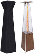 Propane Patio Heater, 48,000 BTU Outdoor Patio Heater Propane with Wheels and Cover, Stainless Steel Gas Patio Heaters for Outdoor Use, Commercial, Residential, Brown by FammyLoft