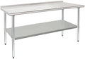HARDURA Stainless Steel Prep & Work Table 30 x 72 Inches Backsplash by HARDURA