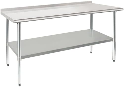 HARDURA Stainless Steel Prep & Work Table 30 x 72 Inches Backsplash by HARDURA
