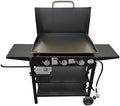 Griller's Choice Gas Griddle with Hinged Hood & Wind Guards, 4 Shelves, Propane Griddle for Flat Grills Outdoor Cooking, Front Grease Management, Steel Flattop Grills Surface, Precision Heat Control by GrillersChoice