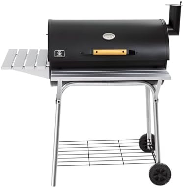 Charcoal Barrel Grill Heavy Duty 28 In. with Front and Side Shelves by IRONYAK