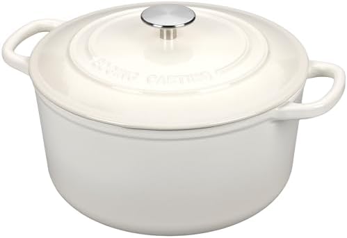 EDGING CASTING Enameled Cast Iron Dutch Oven with Sourdough Bread Baking Kit, Bread Dutch Oven with Lid, Includes Proofing Basket & Baking Tools, 5qt, White - Image 5
