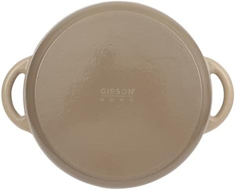Gibson Home Addlestone 7 Qt Enameled Cast Iron Dutch Oven Pot with Lid – Round, Oven Safe to 500°F, Ideal for Bread Baking & Stews - Gradient Taupe - Image 7