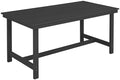 FUNBERRY Outdoor Dining Table, HDPE 6-Person Patio Table with Umbrella Hole by FUNBERRY