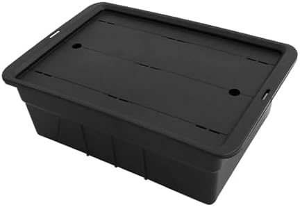 Tea Storage Box with Drainage Tray, IGT Camping Table Basket, Versatile Equipment Organizer for Garage Backyard Barbecue Cooking- Black by Unknown