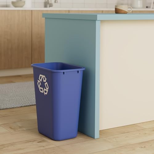 Rubbermaid Commercial Products Wastebasket, Blue Recycle, 10.25-Gallon - Image 2
