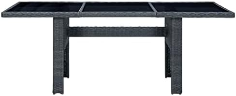 Garden Table Outdoor Tables Patio Dining Exterior Furniture, Mesa for Deck, Balcony, Backyard - Modern Dark Grey and Black - Image 3