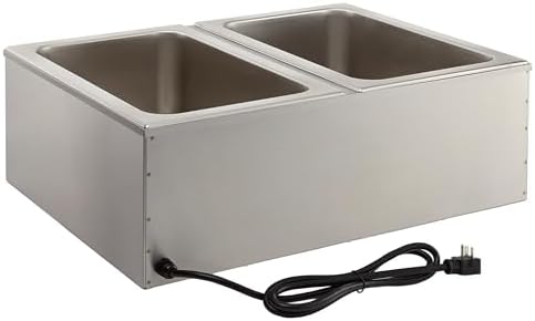 Kratos Commercial Electric Countertop Dual Well Food Warmer, Portable Steam Table Food Warmer, Holds Two 12" x 20" Food Pans, NSF Certified - Image 5