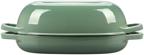 EDGING CASTING Enameled Cast Iron Oval Dutch Oven Pot with Lid, Dutch Oven for Sourdough Bread Baking, Bread Oven, Bread Dutch Oven, Oval Bread Pan, 5qt, Sage Green - Image 5