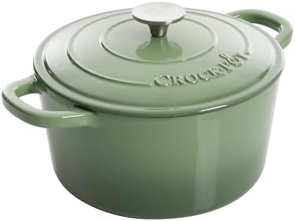 Crock Pot Artisan 5 Quart Enameled Cast Iron Round Dutch Oven, Red by Crock-PotBrand