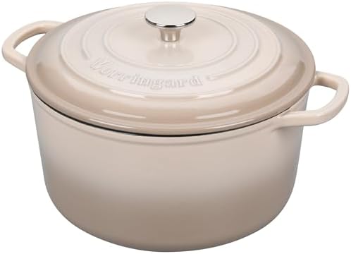 VORRINGARD Enameled Cast Iron Dutch Oven Pot with Lid, for Sourdough Bread Baking, Round Dutch Ovens, 4.5 Quart, Latte - Image 6