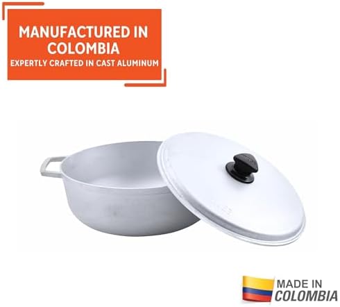 IMUSA 7.5 Quart Traditional Natural Made in Colombia Caldero with Lid for Cooking and Serving,Silver - Image 5