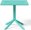 Costaelm Patio Dining Table for 4, Square PP Patio Table, 4-Person Weather Resistant Porch Tables for Outside Poolside Deck Lawn Garden Backyard, Turquoise by Costaelm
