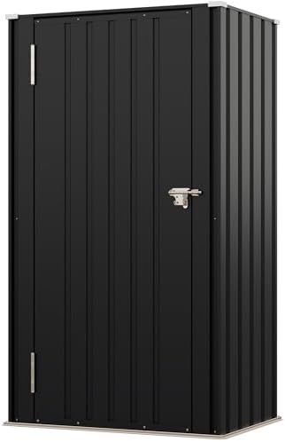Devoko 22 Cuft Vertical Storage Shed Without Adjustable Shelves, Black - Image 7