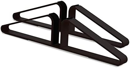 PUPETPO Freestanding Pet Gate Metal Support Feet, Triangle Support Feet Set of 2 for Extra Wide Foldable Pet Gate, Easy to Install, A Pair of Safety Fence Feet for Wooden Dog Gate, Dark Brown by PUPETPO