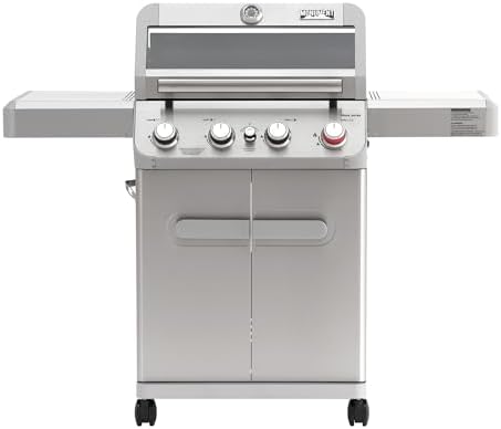 Monument Grills 4 Burner Propane Gas Grill, Stainless Steel Outdoor Patio Barbecue Grill, with Broil Zone Fast Heating, Knob Control, and Easy Cleanup, M410MBZ by MonumentGrills