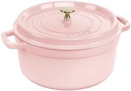 Staub Cast Iron Round Dutch Oven, Made in France, 7-qt, Peony Pink by Unknown