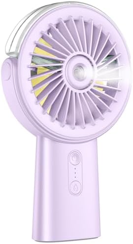 Otlonpe Handheld Misting Fan Portable, Small Personal Hand Held Rechargeable Mist Fan Water Spray, 4000mAh Battery Operated Hand Mister Fans 3-Speed, 4-15 Hrs Runtime for Travel Home Office Outdoor by OTLONPE