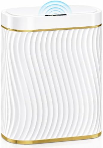 Bathroom Small Trash Can with Automatic Touchless Lid, 2.6 Gallon Smart Garbage Can Narrow Waterproof Trash Bin for Bedroom, Office, Living Room by Ogikey