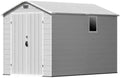 Patiowell 6X10 FT Plastic Outdoor Storage Shed with Floor, Light Grey by Patiowell