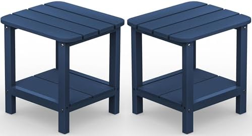 SERWALL Adirondack Table Set of 2, Outdoor Side Table- Blue by SERWALL