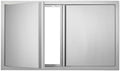 VEVOR BBQ Access Door, 36W x 21H Inch Double Outdoor Kitchen, Stainless Steel Flush Mount, Wall Vertical With Recessed Handles, for BBQ Island, Grilling Station, Outside Cabinet by VEVOR