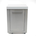 Mont Alpi Outdoor Kitchen Island Extra Storage Cabinet Module - Stainless Steel | Magnetic Door | White Granite Countertop | 2 Shelves | 25 in by MontAlpi