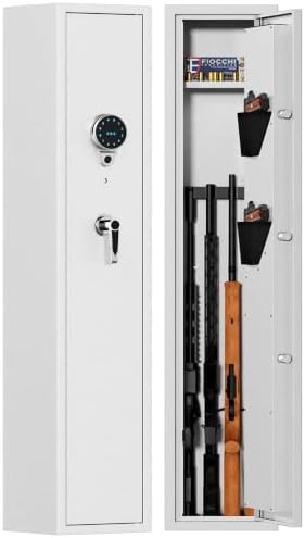 KAER [No Assembly Required] 3-5 Gun Safe for Rifles, One Piece Welded Anti Pry Heavy Duty Steel Shotgun Safe with Scratch Resistant Tactical Hammertone Finish for Home & Hunting by KAER