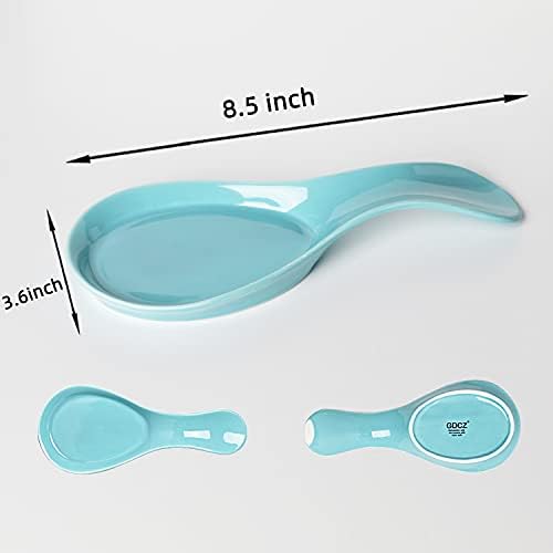 GDCZ Large Porcelain Spoon Rest for Kitchen Stove Top (Turquoise) - Image 2