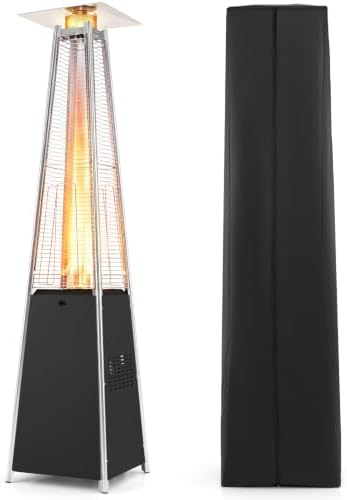 Tangkula 45000 BTU Pyramid Patio Heater with Wheels & Zippered Cover by TANGKULA
