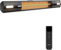 Electric Patio Heater with LED Light, 1500W Infrared Outdoor Heater, Wall & Ceiling Mounted, 3 Heat Levels, Remote Control, 24H Timer, IP65 Waterproof Garage Heater for Patio, Porch & Indoor Use by YESERLIUS
