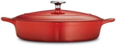 Tramontina Bestow Enameled Cast Iron 4-Qt Braiser Pan with Lid, Red - Image 5
