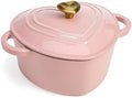 Paris Hilton Enameled Cast Iron Dutch Oven Pot with Lid, Heart-Shaped Dutch Oven, Durable Cast Iron Pot with Dual Handles, Oven Safe to 500°F, Works on All Stovetops, 4-Quart, Pink by TheWorldofParisHilton