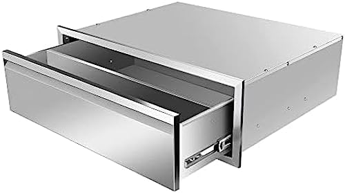 Outdoor Kitchen Drawers, Box Frame Style Flush Mount BBQ Drawer w/Stainless Steel Handle, BBQ Island Drawers For Patio Grill Station,Single Drawer - Image 7