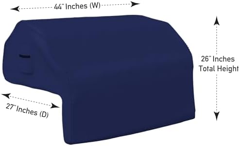 Covers & All Built-in Grill Cover for Outdoor Grill – Heavy Duty 12 oz Waterproof Built-in BBQ Grill Cover, PVC-Coated Polyester with Elastic Hem for Snug Fit (44 x 27 x 26 inches, Blue) - Image 3