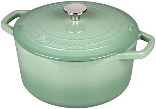 VORRINGARD Enameled Cast Iron Dutch Oven Pot with Lid, for Bread Baking, Round Bread Oven- include Sourdough Bread Baking Supplies Set, 6QT, Sage Green - Image 7