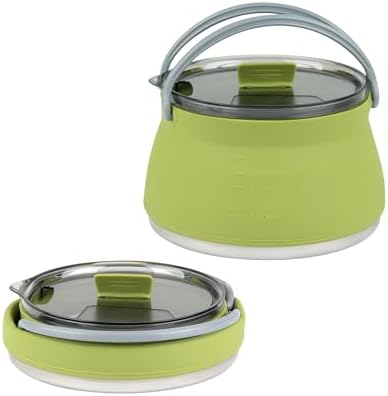 Restaurantware 1L Green Silicone Collapsible Kettle, 20 Pack - Image 2