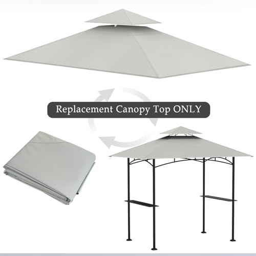 5' x 8' Grill Gazebo Replacement Top, Gray Canopy Top Cover Only - Image 6