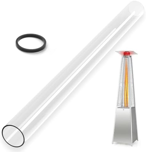 Patio Heater Glass Tube Replacement 49.5″ Tall 4″ Diameter with Rubber Ring by YEHERITAUTOPARTS