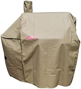 Grill-Smoker-Cover Sized for Char Griller Grill Smoker 2823, 2123 600D Heavy Duty Canvas Water Proof All Weather Off-Set Charcoal Smoker Cover G21616 (Brown) by acoveritt