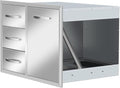 Outdoor Kitchen Drawer Combo, BBQ Access Trash Drawer Combo, Stainless Steel Outdoor Kitchen Trash Drawer For BBQ Island, Grilling Station (Drawer Combo-28Wx20.1Hx19.7D with Handles) by OLIPIC