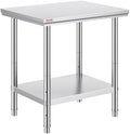 Mophorn Commercial Worktable & Workstation 24 x 30 x 32 Inch Stainless Steel Work Table Heavy Duty Commercial Food Prep Work Table for Home, Kitchen, Restaurant Metal Prep Table with Adjustable Feet by VEVOR