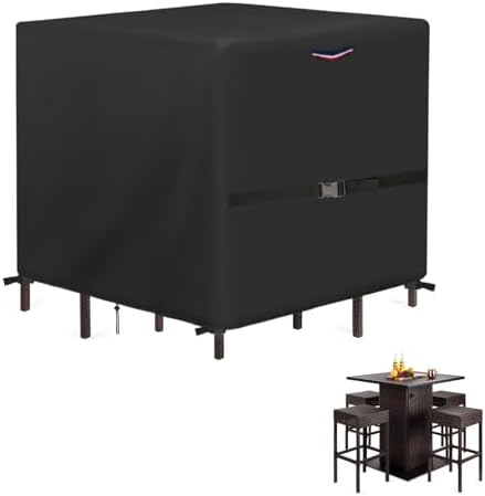 Outdoor Waterproof Wicker Table Bar Set Cover, 60"L x 60"W x 38"H by Yourpatiocoverexpert