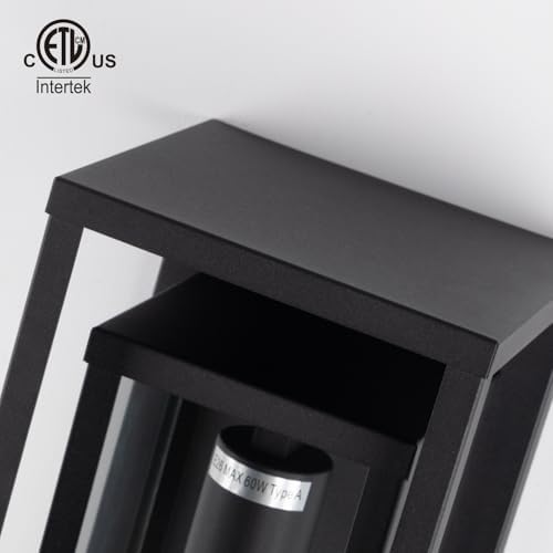 mirrea 14" Modern Outdoor Porch Wall Light, Matte Black, 1 Pack - Image 6