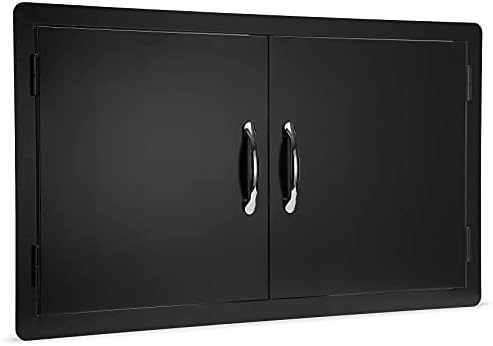 Stanbroil 36" x 21" Double Access Door for Outdoor Kitchen, Black Steel by Stanbroil