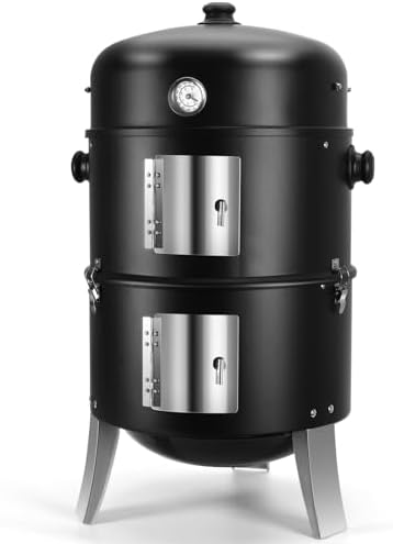 BBQ Charcoal Smoker for Meat: 16 Inch Heavy Duty 4 In 1 BBQ Charcoal Grills by Sunlifer