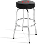 MaxWorks 51090 Swivel Bar Stool, Padded Seat with Chrome Plated Legs, Black, 300-Lb Capacity, 28-1/4" Tall, 14-1/2" Diameter Surface, Ideal for Garage, Shop, Workbench, Bar by MaxWorks